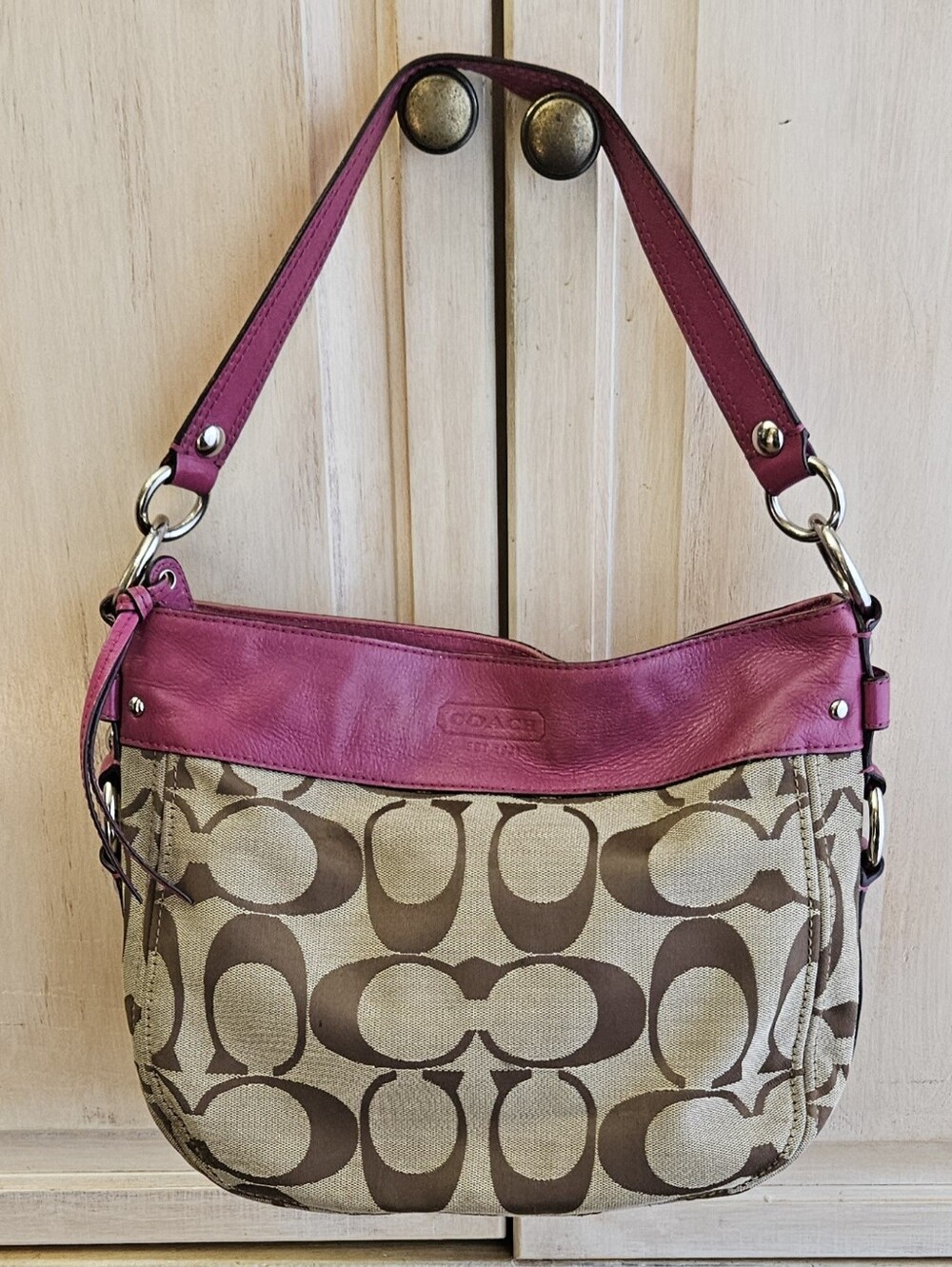 Coach Y2K Signature Medium Zoe Shoulder Bag F14709 Pink